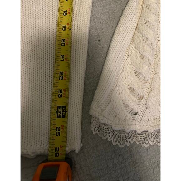 Vintage by Storybook Knits Lace Trim Coquette  Sweater M FairyBoho Cottage - Picture 5 of 11